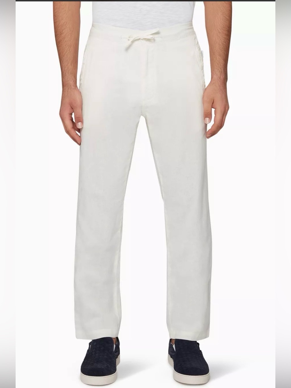 Onia Collin 100% Linen Drawstring Pants White Men’s Medium Resort Beach Coastal